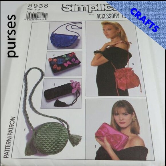 Simplicity 8938 Purse Pattern "Accessory Club" 6 diff pattern designs UNCUT - Picture 1 of 11